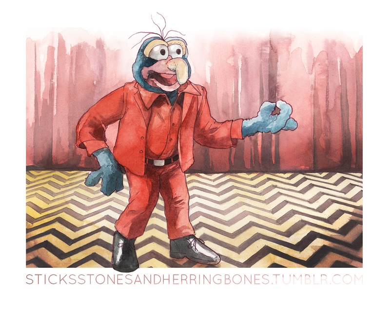 Illustration for article titled Pig, wrapped in plastic: Tumblr artist mashes up Twin Peaks and The Muppets
